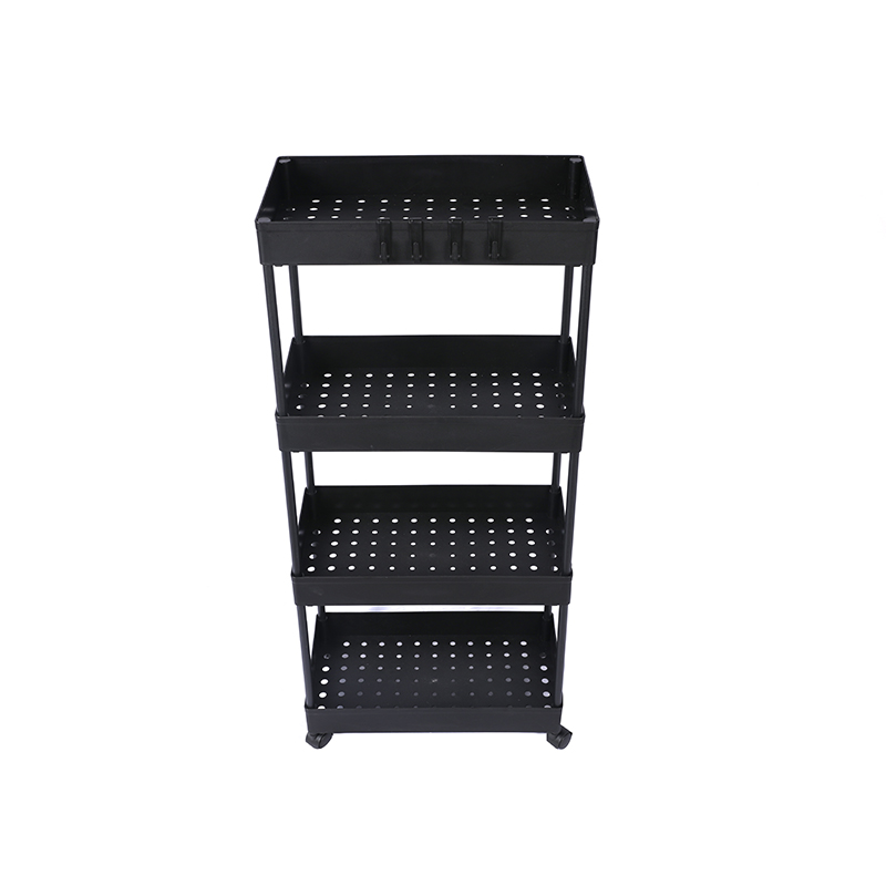Multi-layer storage rack multi-functional round hole breathable bathroom rack with wheels for home storage