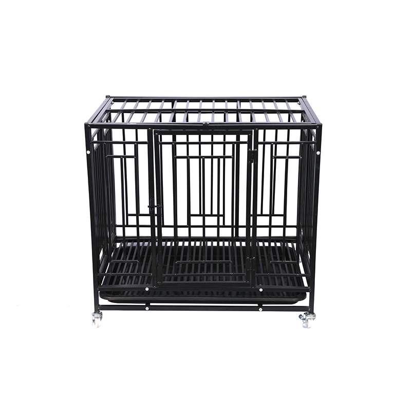 High quality double door wire folding dog crate professional metal dog kennel heavy duty large animal dog cage