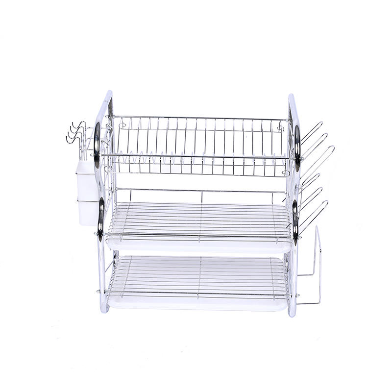 Modern custom household kitchen storage drying metal freestanding 3 tier stainless steel dish rack