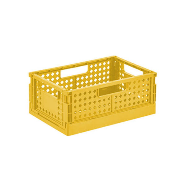 Plastic collapsible storage shopping basket stackable crate bin toys snacks beer storage bins baskets with handles